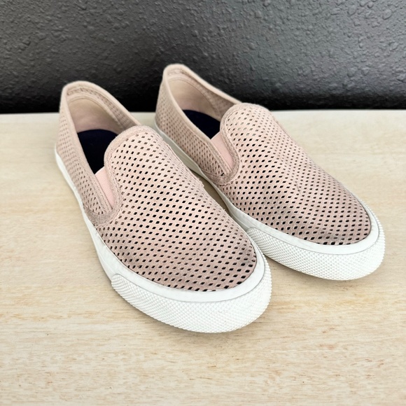 Sperry Perforated Pink Leather Slip Ons - Size 7.5 - Picture 4 of 7